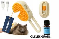 SZCZOTKA PAROWA DLA PSA KOTA NAWILŻAJĄCA MASAŻER DO PIELĘGNACJI+GRATIS HIT