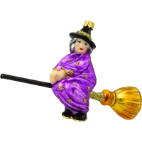 Bombka choinkowa szklana: Magiczna Czarownica na Miotle