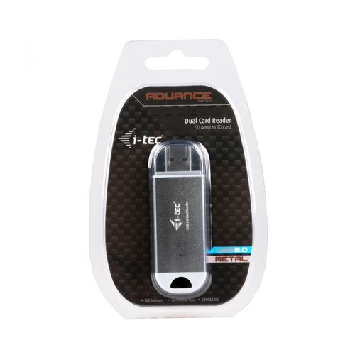 i-tec USB 3.0 DUAL Card Reader for micro / full size SD/SDHC/SDXC - Grey na Arena.pl