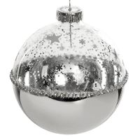 Bombki choinkowe szklane srebrne  Ø 10 cm elegancka dekoracja x4