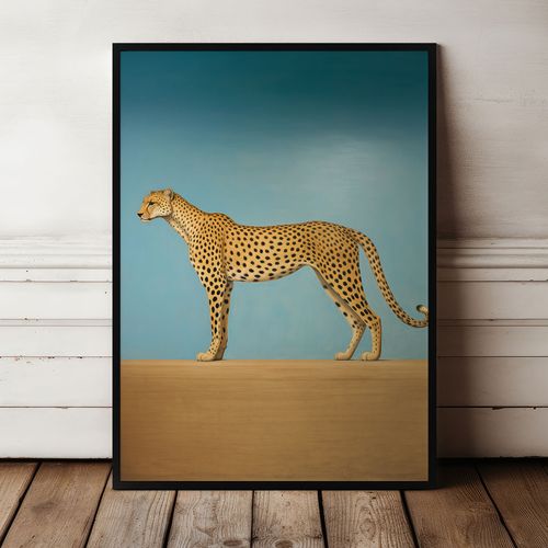 Plakat obraz lampart 61x91 cm w czarnej ramie na Arena.pl