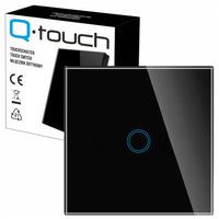 WŁĄCZNIK WYŁĄCZNIK ŚWIATŁA SZKLANY DOTYKOWY POJEDYNCZY CZARNY SZKŁO