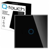 WŁĄCZNIK WYŁĄCZNIK ŚWIATŁA SZKLANY DOTYKOWY POJEDYNCZY CZARNY SZKŁO