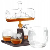 Zestaw do Whisky Karafka z Kranikiem Statek 4 Szklanki Prezent dla Faceta