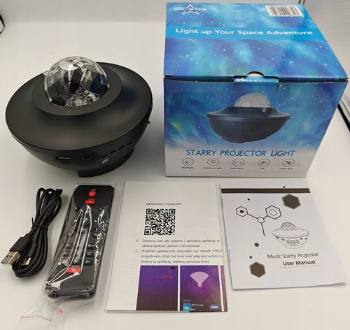 PROJEKTOR GWIAZD LAMPKA NOCNA RZUTNIK LED DO SYPIALNI DLA DZIECI NA PREZENT na Arena.pl