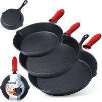 2X 3x Patelnia ŻELIWNA na gaz indukcję grill ognisko do piekarnika 20 25 30