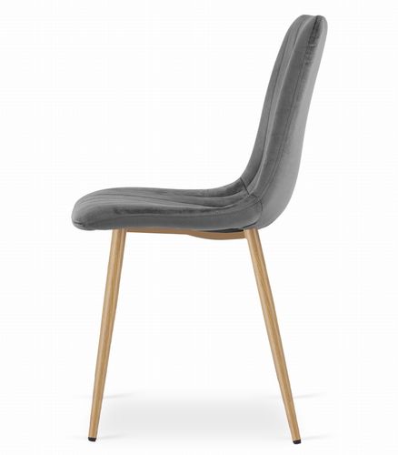 Krzesło LAVA - ciemny szary aksamit / nogi kolor drewna x 1 na Arena.pl
