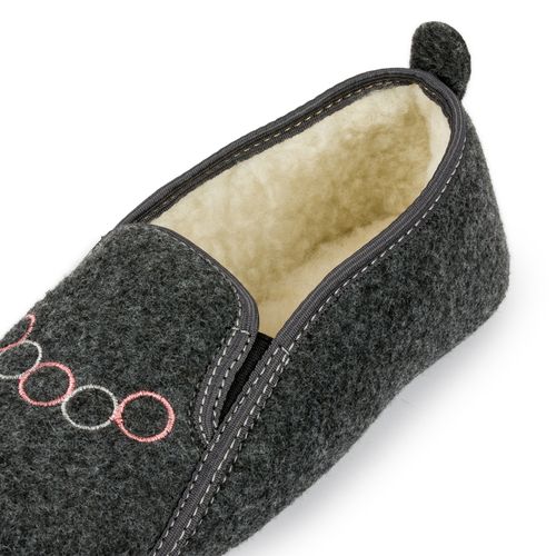 Bambosze damskie czarne filcowe ocieplane kółka 39 na Arena.pl