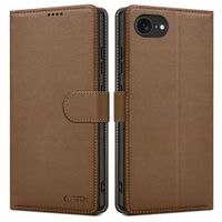 ETUI TECH-PROTECT WALLET DO APPLE IPHONE 16E BRĄZOWE Z KLAPKĄ SKÓRZANĄ