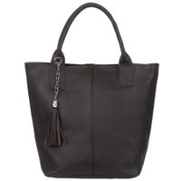 VERA PELLE torebka skórzana shopper z długimi rączkami V619 c.brązowa