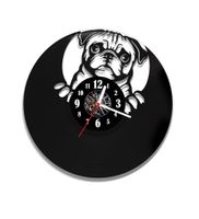 Zegar ścienny z płyty winylowej Mops 102.2