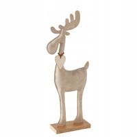 FIGURKA RENIFERA RĘCZNIE ROBIONA MDF 34 CM EKOLOGICZNA BEŻOWA