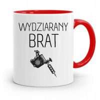 Kubek Czerwony Prezent Dla Brata Wydziarany Brat Z Nadrukiem Ze Zdjęciem