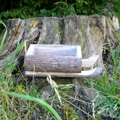 Doniczka donica sanki drewniane kory sanie duże na Arena.pl