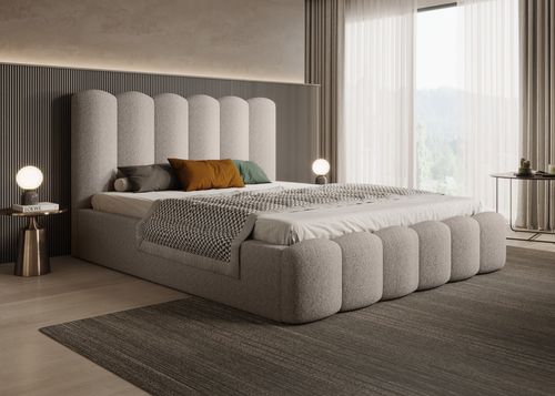 Nowoczesne łóżko tapicerowane 180x200 + pojemnik na pościel MONA V na Arena.pl