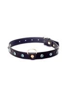 Ekskluzywna Obroża Z Turkusowymi Kryształkami - Fetish Boss Series