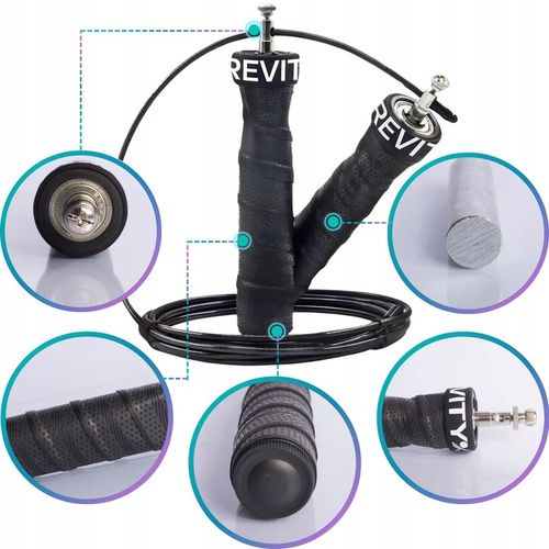 SKAKANKA BOKSERSKA ERGONOMICZNA REGULOWANA Z ŁOŻYSKAMI I OBCIĄŻENIEM na Arena.pl