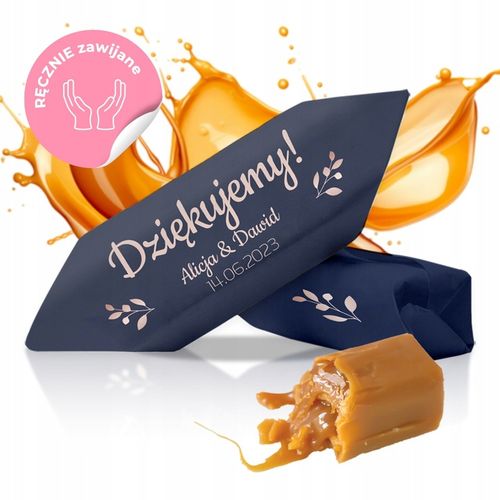 KRÓWKI NA ŚLUB CHRZEST KOMUNIĘ 1 KG Personalizowane krówki prezentowe na Arena.pl