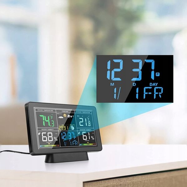 STACJA POGODY BEZPRZEWODOWA HIGROMETR TERMOMETR CIŚNIENIE 3 CZUJNIKI hPa zdjęcie 3