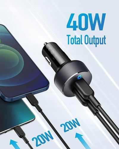Ładowarka Samochodowa Anker PowerDrive III Duo 2xUSB-C 40W PoweriQ 3 PD QC na Arena.pl