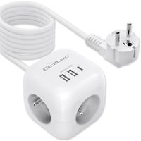 Qoltec Kostka Zasilająca 6w1, USB-C PD 20W, 2m, Biała