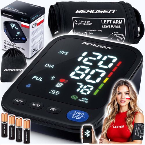 Ciśnieniomierz naramienny z polskimi komunikatami i bluetooth BD-123 Berdsen na Arena.pl