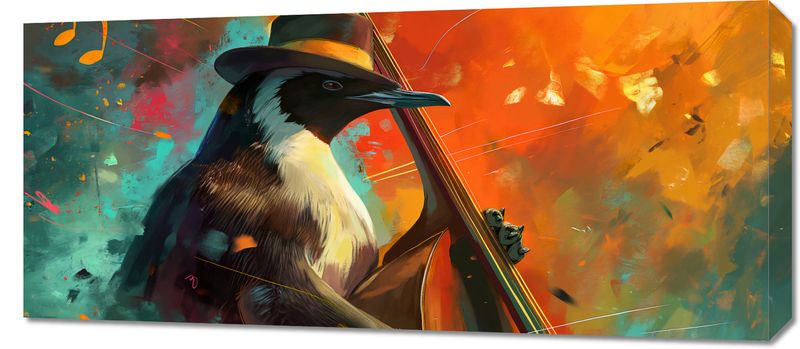 Obraz 90x40cm Pingwinia Nuta zdjęcie 1