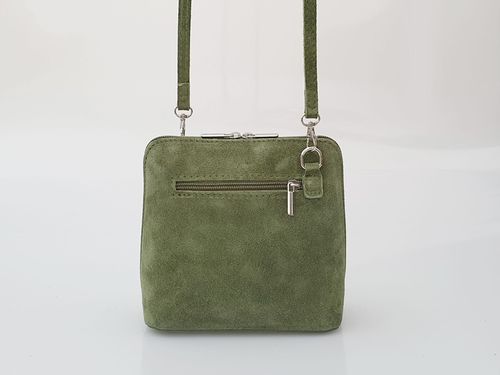 VERA PELLE torebka damska zamszowa listonoszka z paskiem V452 pomarańczowa na Arena.pl