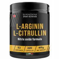 Bandini L-Arginina + L-Citrulina 320 Kapsułek | Aminokwasy Pół-Istotne