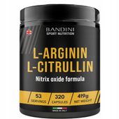 Bandini L-Arginina + L-Citrulina 320 Kapsułek | Aminokwasy Pół-Istotne