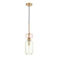 Lampa Wisząca MILAGRO MOLLY Szklany Klosz Zielono-Różowy 1xE14 40W