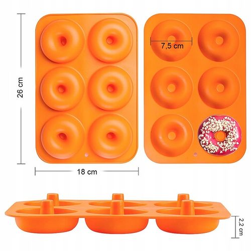 FORMA SILIKONOWA DO PIECZENIA DONATÓW PĄCZKÓW 6 GNIAZD na Arena.pl