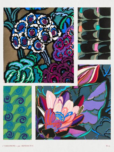 Plakat 60x80cm Kwiaty Art Deco v.14, Bénédictus Vintage do Salonu na Arena.pl