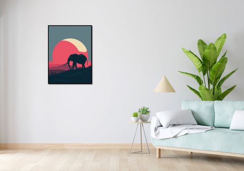 Plakat 60x80cm Słoń przy Czerwieni na Arena.pl