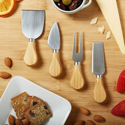 DESKA DO SERWOWANIA SERÓW WĘDLIN PRZYSTAWEK BAMBUSOWA ZESTAW NOŻY na Arena.pl