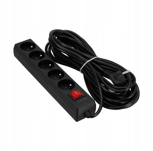 Przedłużacz Listwa Zasilająca 5 Gniazd 10 metrów 10M 2500W 3*1,5mm2 na Arena.pl