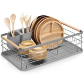 Ociekacz Duża Suszarka Stojąca Naczynia Talerze Sztućce Szara Metalowa XXL