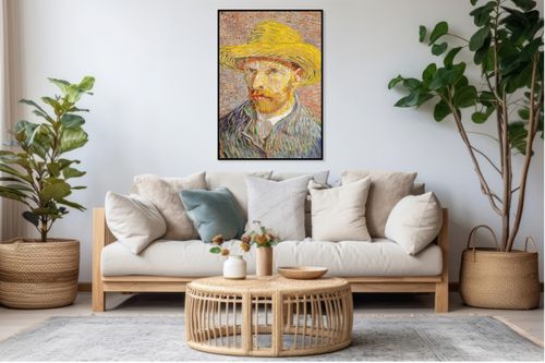 Plakat 40x60cm Self-Portrait with a Straw Hat, Van Gogh Vintage na Arena.pl
