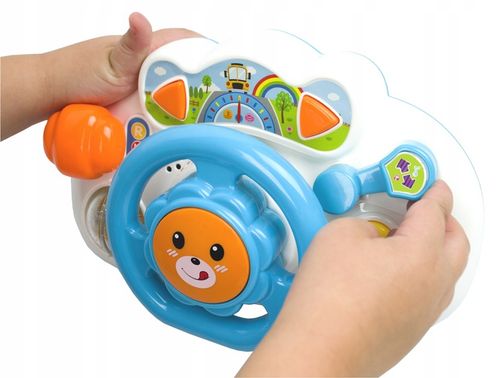 INTERAKTYWNA KIEROWNICA MALUCHA DO ZABAWY DLA DZIECI ŚWIECI GRA DO WÓZKA na Arena.pl