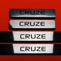 Listwa progowa CHEVROLET CRUZE Stal nierdzewna 304 połysk z czarnymi litera