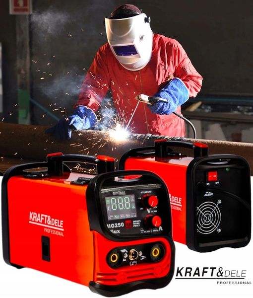Spawarka INWERTEROWA INWERTOROWA FLUX MIG MMA LIFT TIG 250A PÓŁAUTOMAT 4w1 zdjęcie 9