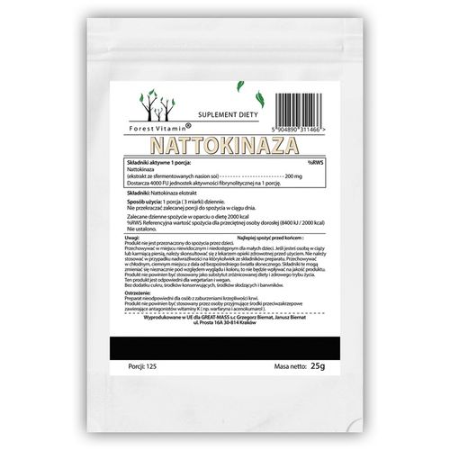 CZYSTA W PROSZKU NATTO Nattokinaza 25g UKŁAD KRĄŻENIA CIŚNIENIE KREW JAKOŚĆ na Arena.pl