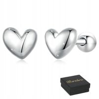 KOLCZYKI Srebrne PRÓBA 925 Serca SREBRO Sztyfty WKRĘTKI Damskie