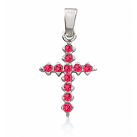 SREBRNY KRZYŻYK OZDOBNY Z CYRKONIAMI SREBRO PRÓBY 925 DOSTĘPNY W RÓŻNYCH KOLORACH