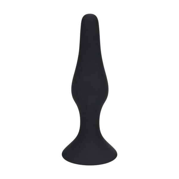 Slim Silicone Anal Plug - L - Black zdjęcie 1
