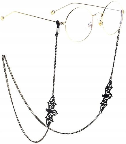 Elegancki Łańcuszek Do Okularów Czarny Metalowy na Arena.pl