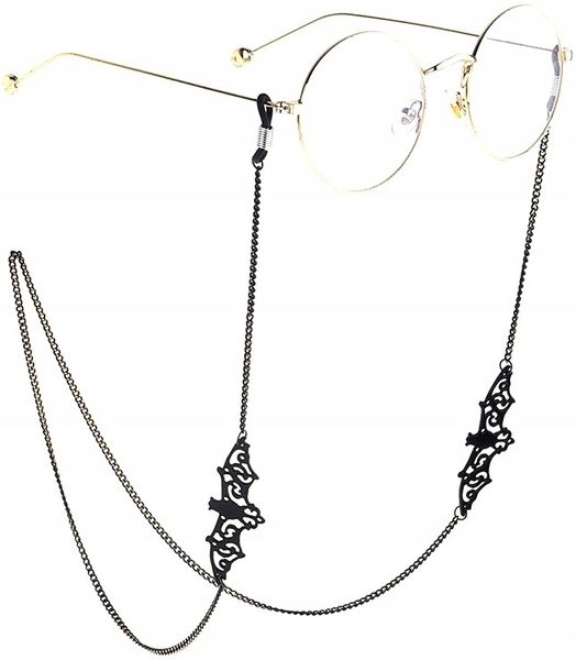 Elegancki Łańcuszek Do Okularów Czarny Metalowy zdjęcie 3