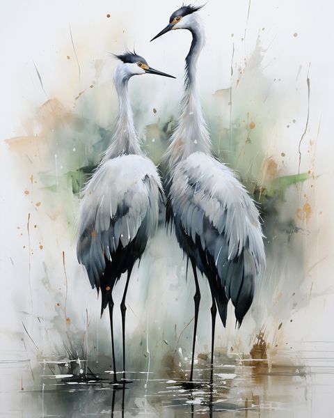 Plakat 40x50cm Tańczące Czaple zdjęcie 1