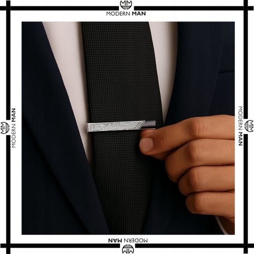 ZESTAW SPINKI DO MANKIETOW I KRAWATA SREBRNO CZARNE ELEGANCKI DLA MEZCZYZNY na Arena.pl