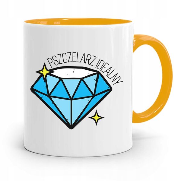 Kubek Zółty Dla Pszczelarza Pszczelarz Idealny Z Nadrukiem Ze Zdjęciem zdjęcie 1